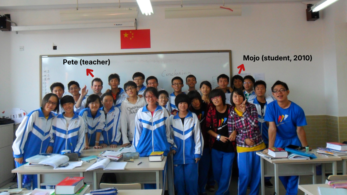 Beijing Normal University No. 2 High School, 2010. Mojo was the student in the back who could recite Eminem lyrics faster than he could write an essay. Sixteen years later, he built this platform.
